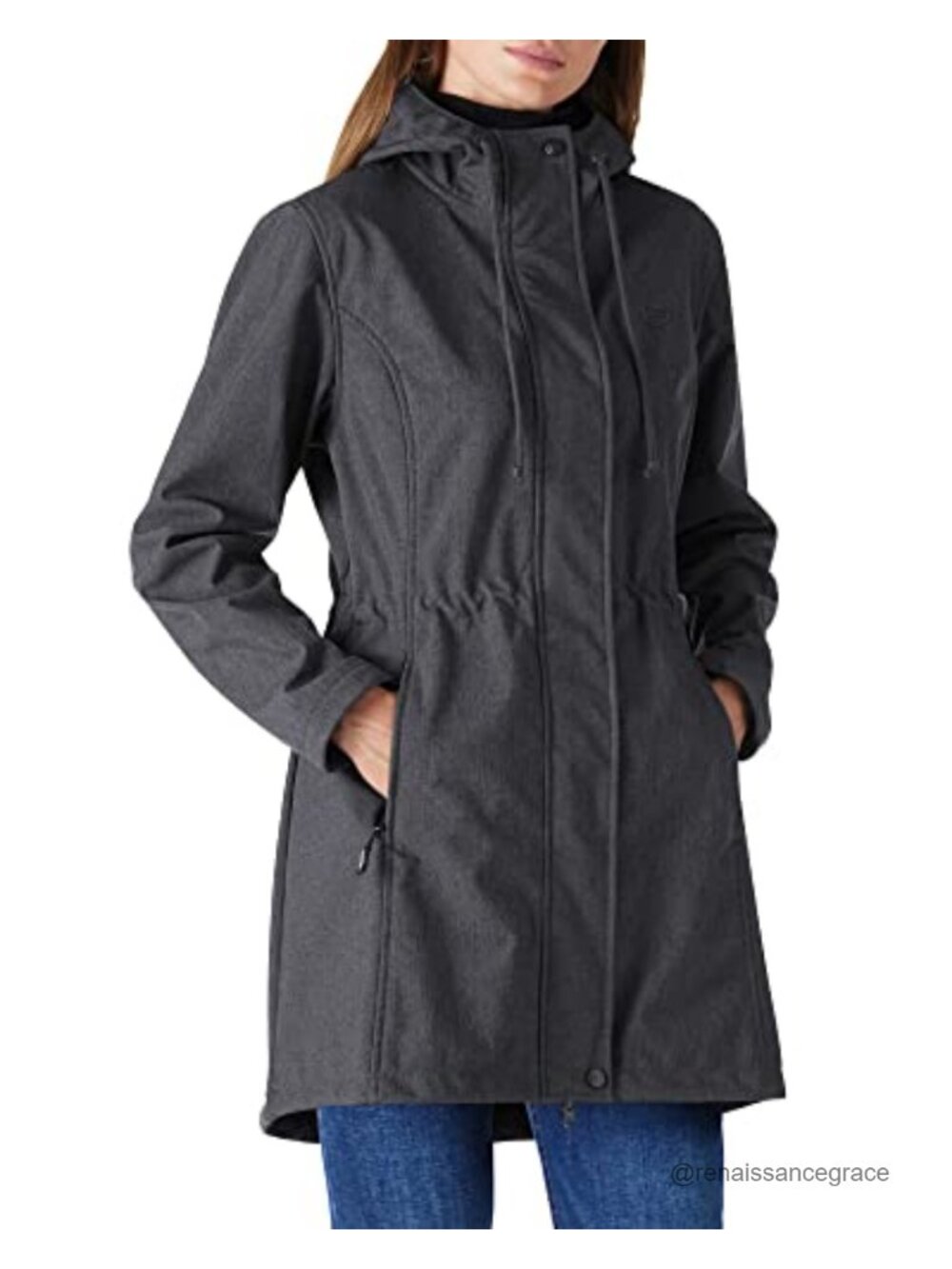 Waterproof Fleece Lined Hooded Softshell Rain Coat Windbreaker